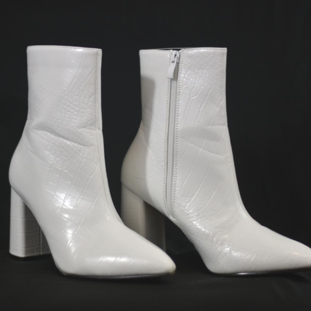 Faux Leather Croc Boots